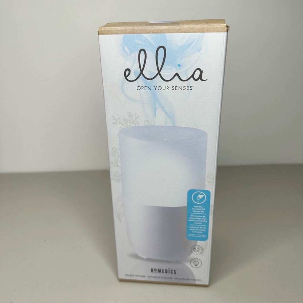 HoMedics Ellia Soothe Ultrasonic Aroma Diffuser White NEW NWOT